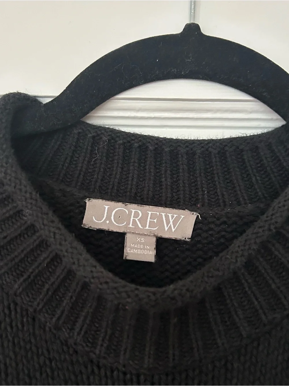 2025 J. Crew Black Rollneck Ribbed Crewneck Sweater